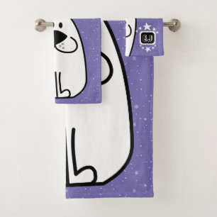 Fun Dog Personalised Monogram Design Bath Towel Set