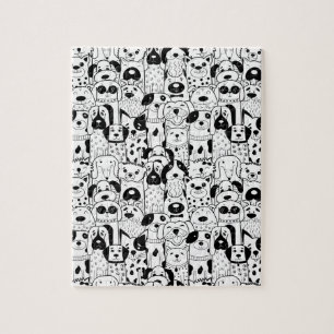 Fun Dog Pet Animal Cartoon Drawing Art Jigsaw Puzzle