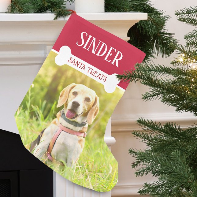 Fun Dog Photo and Name Personalised Small Christmas Stocking (Fun Dog Photo and Name Personalized Small Christmas Stocking)