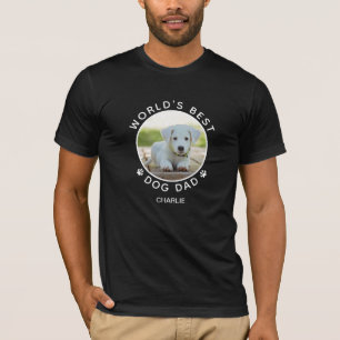 Fun Dog Photo Pet Name White Paw Prints Custom T-Shirt