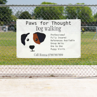 Fun Dog Walking Dog Grooming Business Banner