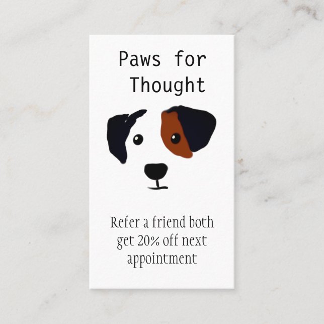Fun Dog walking Dog Grooming Referral Business Card (Front)