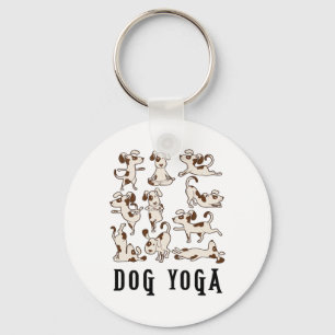 Fun Dog Yoga Gift T Shirt - Cute Family Wear Lt Key Ring