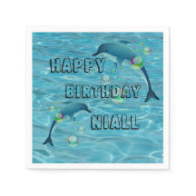 Fun Dolphin and Bubbles Personalised Birthday