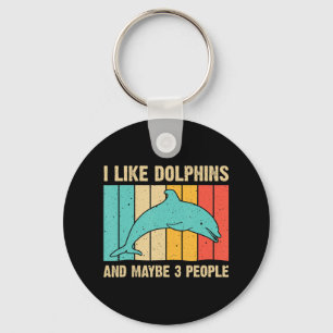 Fun Dolphin Design For Men Women Dolphin Lover Bel Key Ring