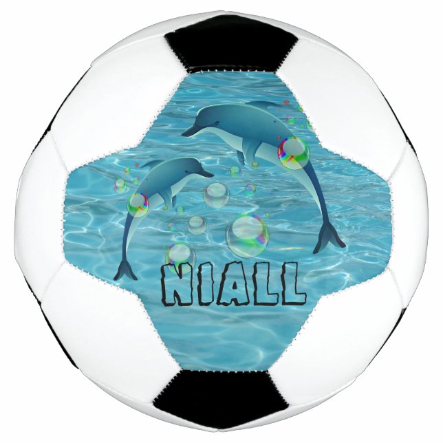 Fun Dolphins and Bubbles Personalised    Football (Front)