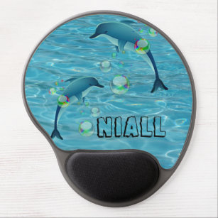 Fun Dolphins and Bubbles Personalised Gel Mouse Mat