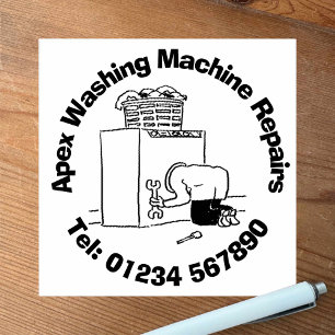 Fun Domestic Appliance Repairs Cartoon Rubber Stamp