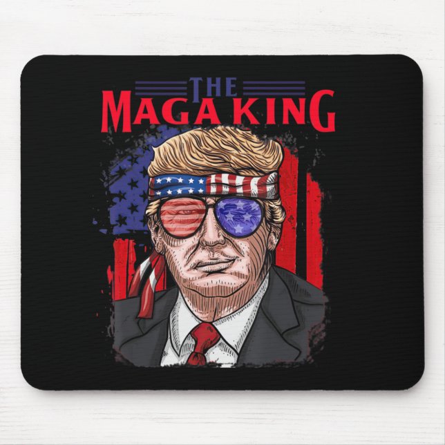 Fun Donald Trump Ultra Maga King th Of July USA Fl Mouse Mat (Front)