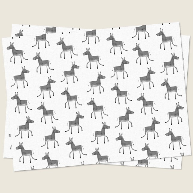 Fun Donkey Pattern Tissue Paper (Fun donkey tissue paper for animal lovers.  Ideal for gift wrap.)
