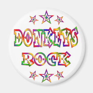 Fun Donkeys Rock Magnet