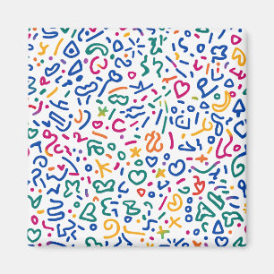 Fun doodle colourful vibrant shapes  magnet