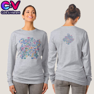 Fun doodle colourful vibrant shapes T-Shirt