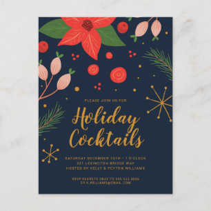 Fun Doodle Floral Holiday Party Invite