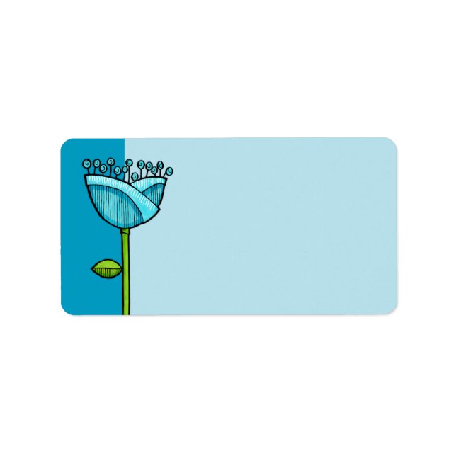 Fun Doodle Flowers blue pink Label (Front)