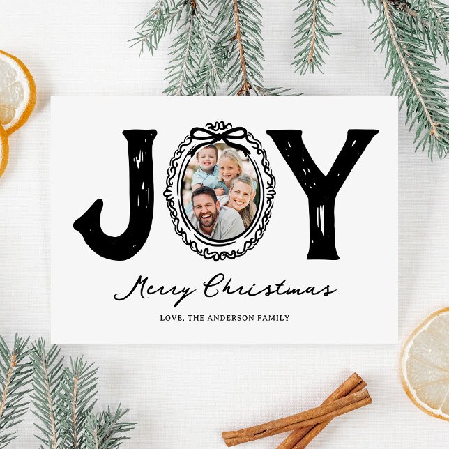 Fun Doodle Joy Photo Christmas Holiday Card (Creator Uploaded)