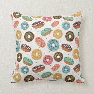 Fun Doughnut Print Pillow