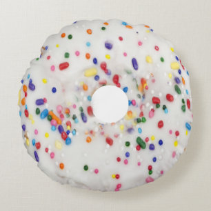 Fun Doughnut-Shaped Sprinkle Round Cushion