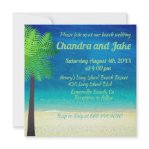 Fun dreamy beach wedding invitation