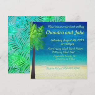Fun dreamy beach wedding invitation