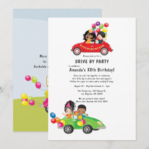 Fun Drive By Birthday Party Invitation