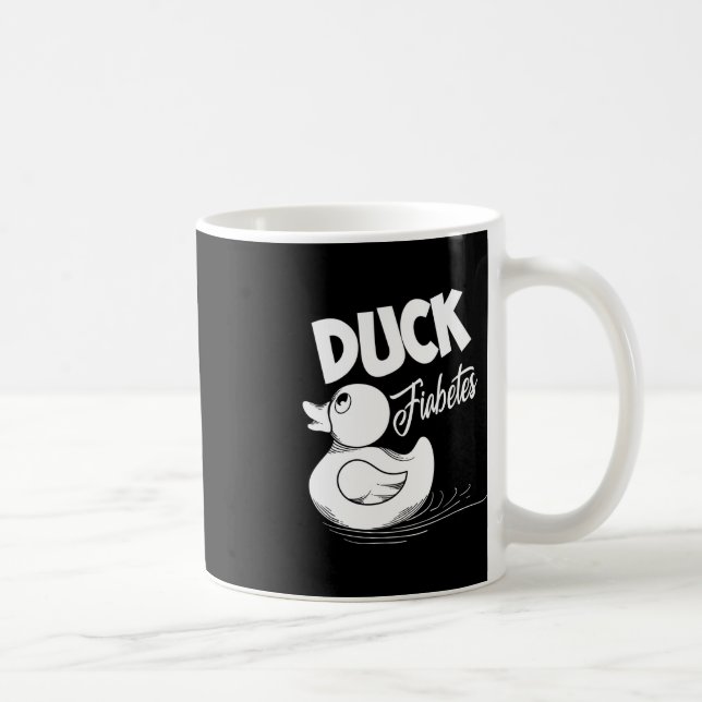 Fun Duck Fiabetes Cool Diabetes Awareness Support  Coffee Mug (Right)