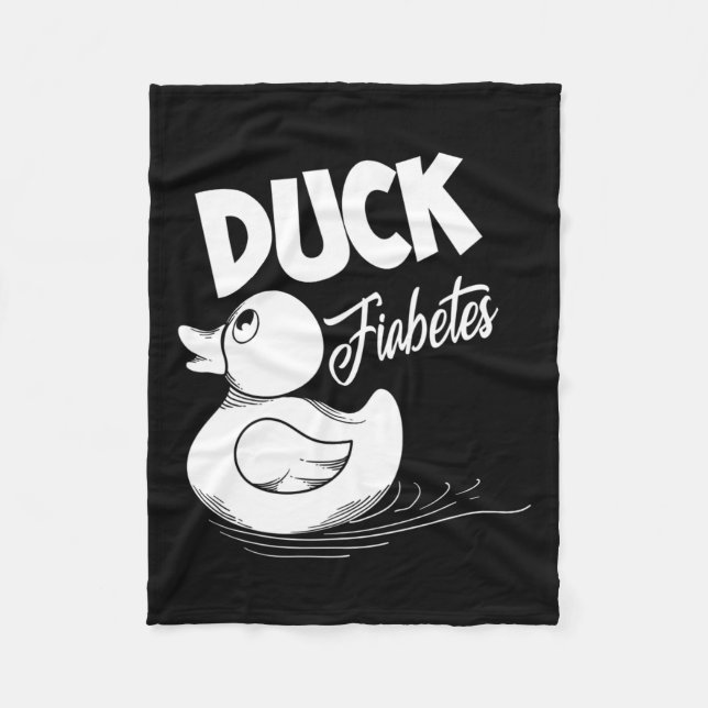 Fun Duck Fiabetes Cool Diabetes Awareness Support  Fleece Blanket (Front)