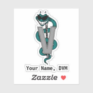 Fun DVM Personalized Sticker for Veterinarians