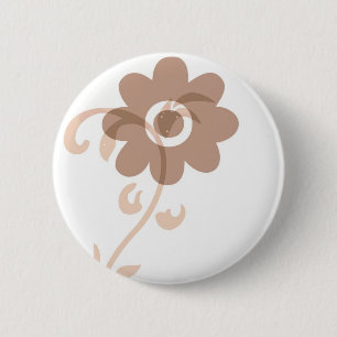Fun Earthy Flower 6 Cm Round Badge