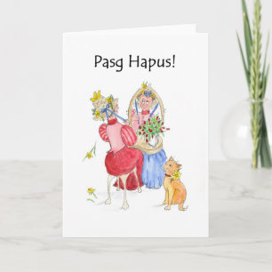 Fun Easter Bonnet, Welsh Easter Card
