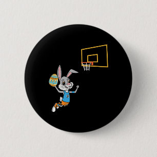 Fun Easter Egg Bunny Dunk Basketball Game Easter K 6 Cm Round Badge