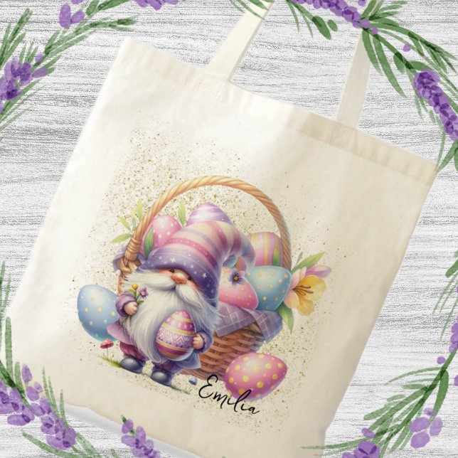 Fun Easter Egg Hunt Gnomes Glitter Tote Bag (Creator Uploaded)