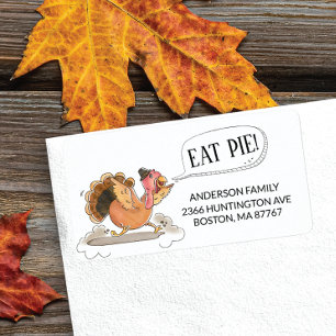 Fun Eat Pie Turkey Thanksgiving Address Label