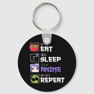 Fun  Eat Sleep Anime Repeat Anime Japan Manga Gift Key Ring