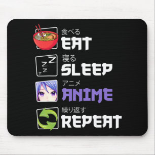 Fun Eat Sleep Anime Repeat Anime Japan Manga Gift Mouse Mat