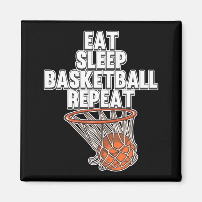 Fun Eat Sleep Basketball Repeat Sports Coach Playe Magnet (Front)