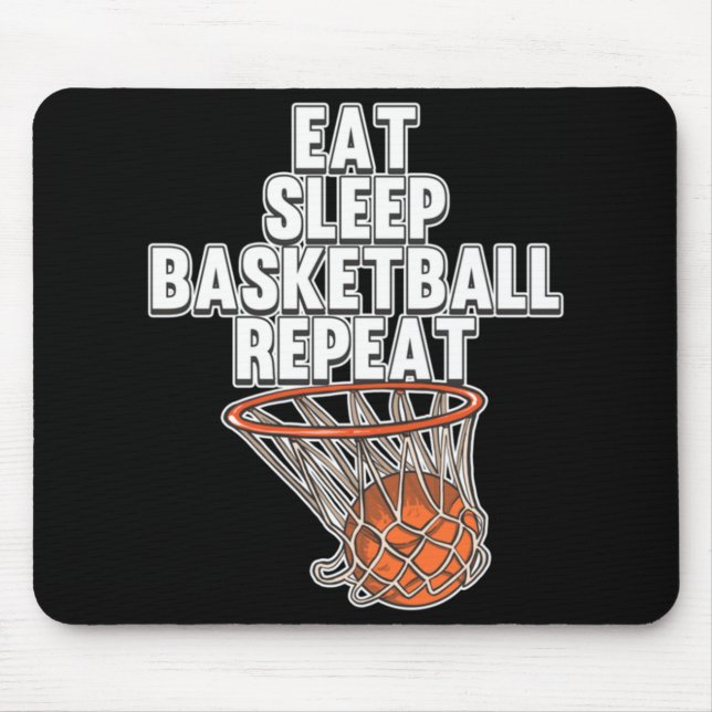Fun Eat Sleep Basketball Repeat Sports Coach Playe Mouse Mat (Front)