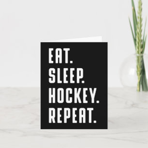 Fun Eat Sleep Hockey Repeat Fun Graphic For Women Card
