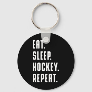 Fun Eat Sleep Hockey Repeat Fun Graphic For Women Key Ring