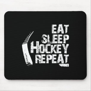 Fun Eat Sleep Ice Hockey Repeat Vintage Gift Mouse Mat