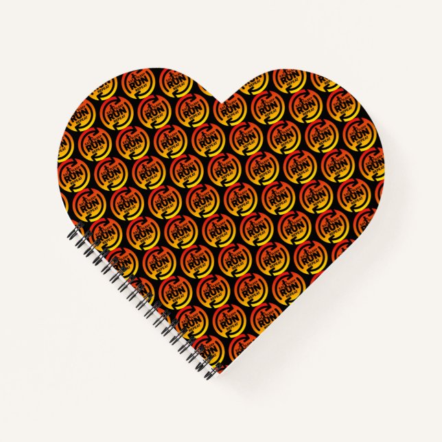 Fun Eat Sleep Run Repeat Sunset Pattern Heart Notebook (Front)