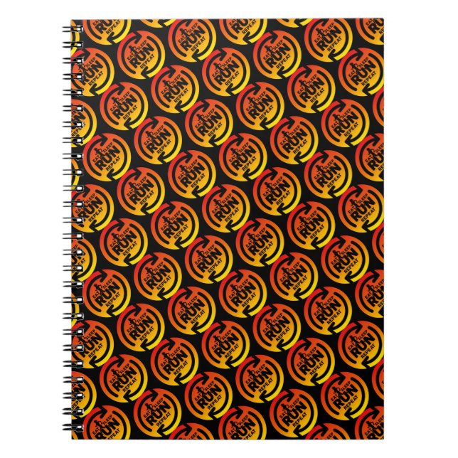 Fun Eat Sleep Run Repeat Sunset Pattern Notebook (Front)