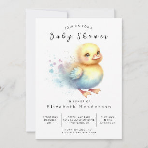 Fun Editable Duck Baby Shower Invitation