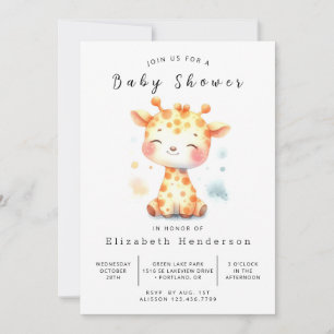 Fun Editable Giraffe Baby Shower Invitation