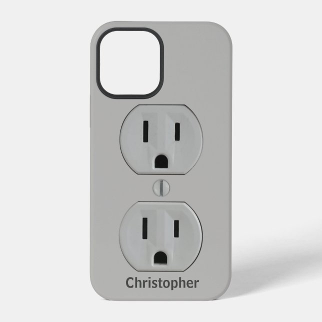 Fun electrical Wall Plug - Personalised iPhone Case (Back)