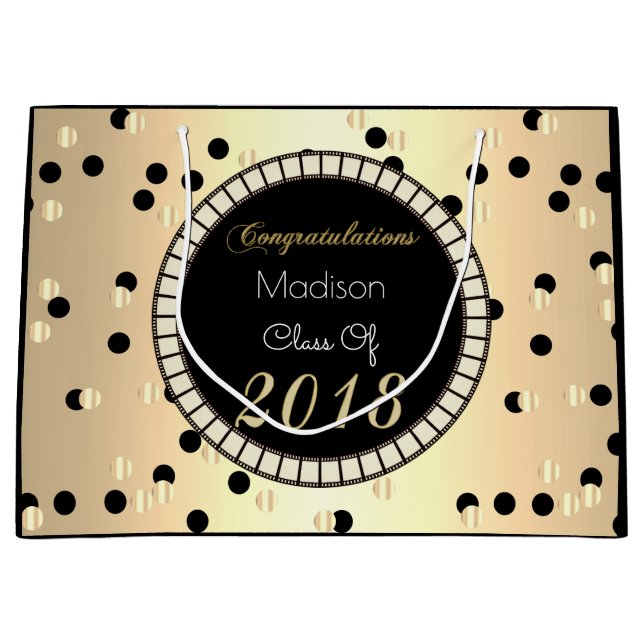 Fun & Elegant 2018 Graduation Large Gift Bag (Front)