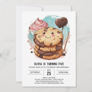Fun Elegant Chocolate Cookies Birthday Invitation