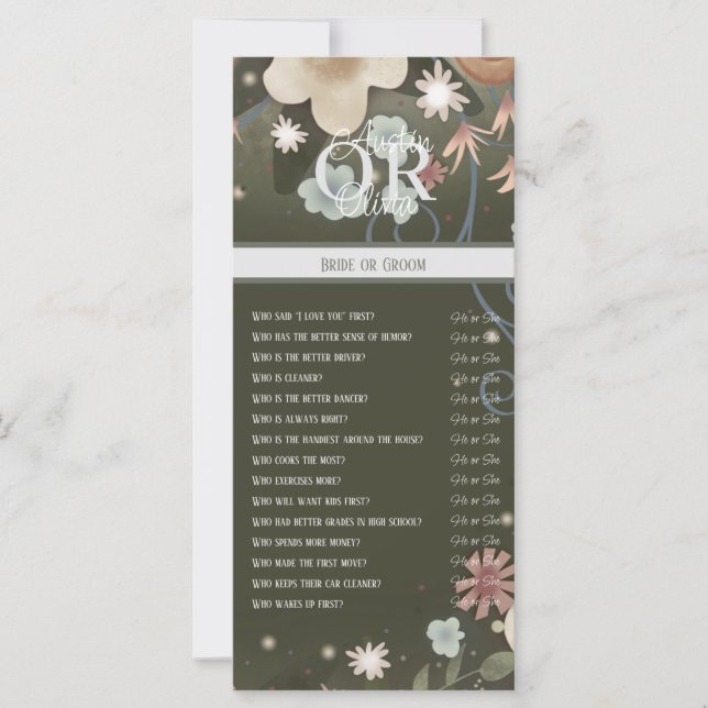 Fun Elegant Floral Inspirivity Bride or Groom (Front)