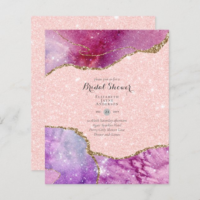 Fun Elegant, Glittery BUDGET Bridal Shower (Front/Back)