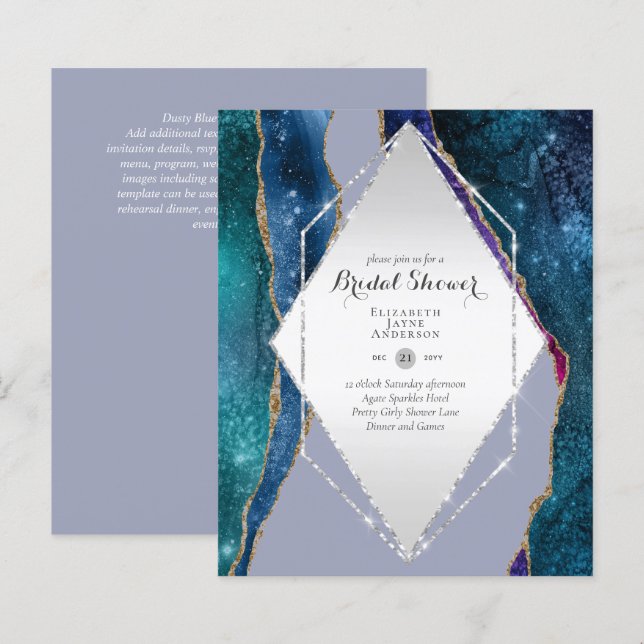 Fun Elegant, Glittery BUDGET Bridal Shower (Front/Back)